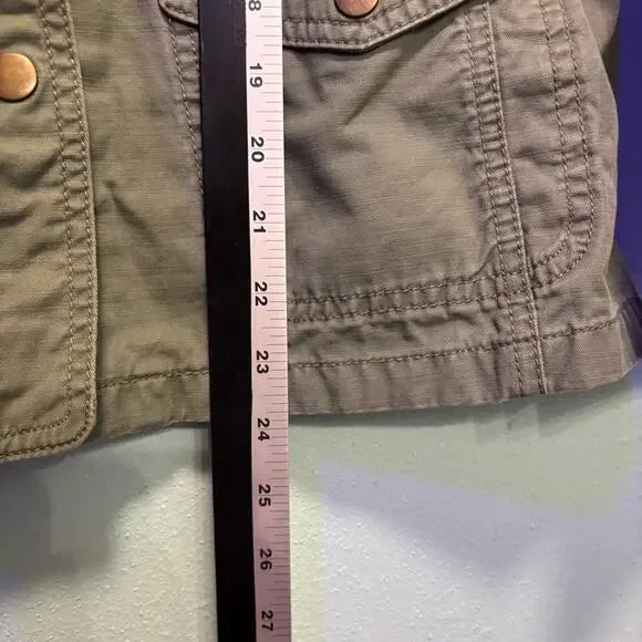 Talbots Petite Green Cinch Waist Utility Pockets Jacket Classic Design Size P - Picture 10 of 10